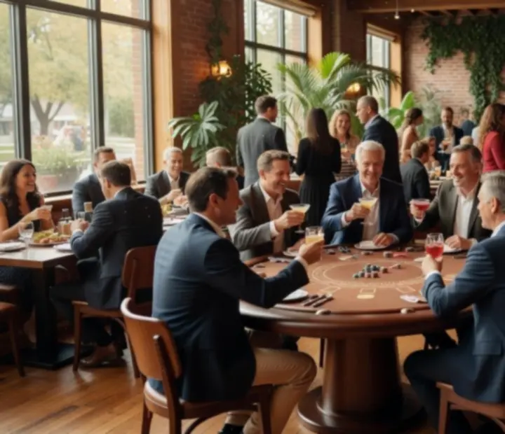 Événement privé autour du blackjack dans un loft lumineux